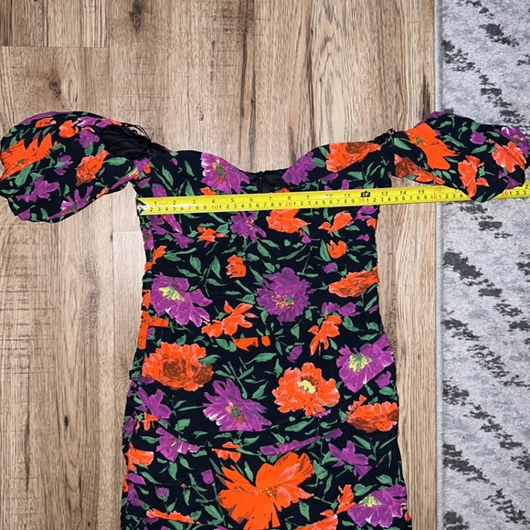 NEW! Zara Floral Print Off the Shoulder Mini Dress - Picture 13 of 13
